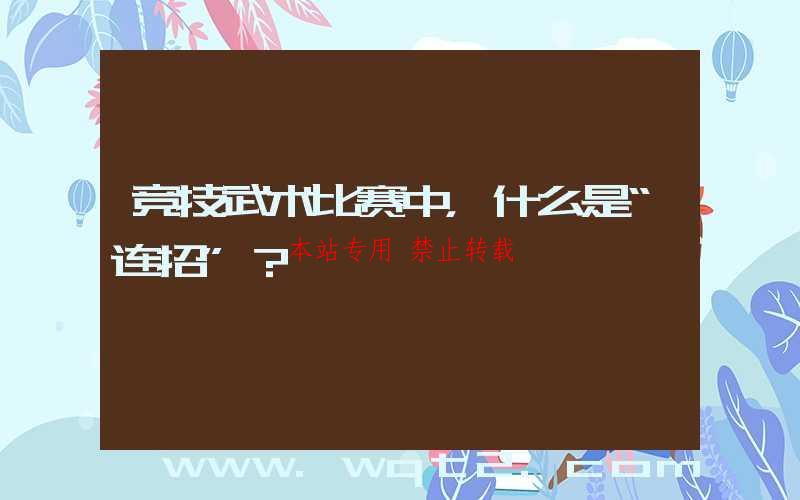 竞技武术比赛中，什么是“连招”？